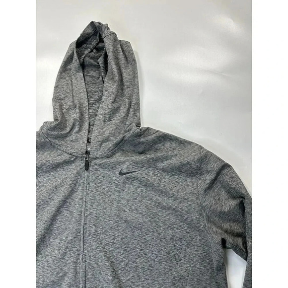 Nike Jacket Mens XL Heather Grey Full Zip Hooded Pockets Athletic Standard Fit - Picture 2 of 7